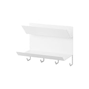 Yamazaki Tower Magnetic Glove Holder with Hooks, Two-Tier Holder That Sticks to a Refrigerator Side or Steel Kitchen Panel by Strong Magnet, Holds 500 g per tier, 25 x 13.5 x 21 cm and 1100 g, White or Black