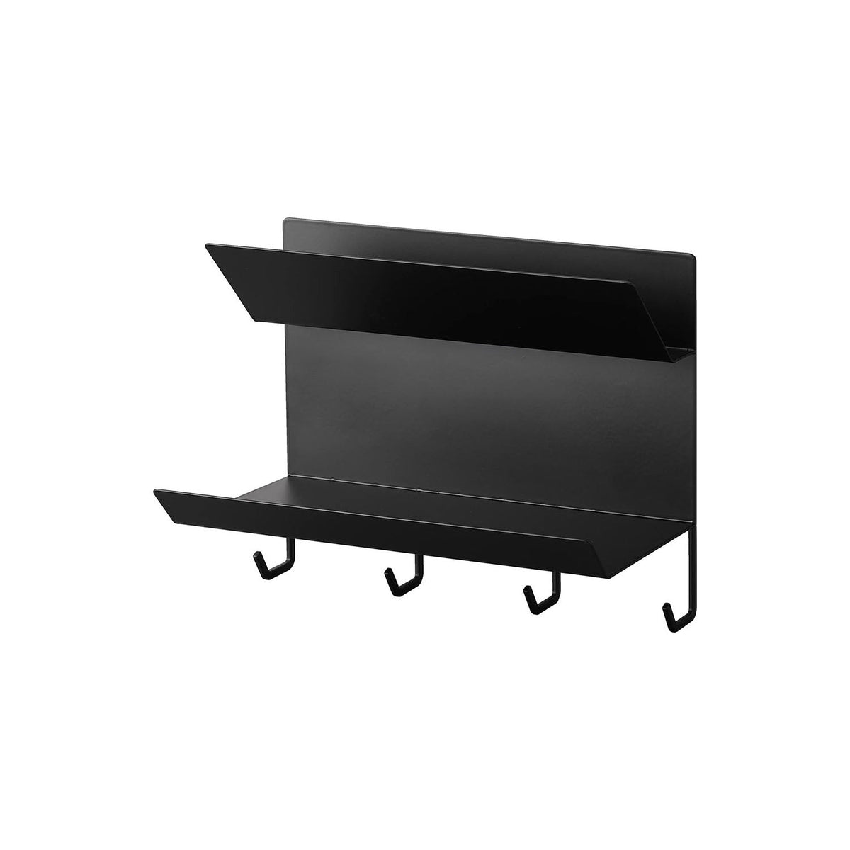 Yamazaki Tower Magnetic Glove Holder with Hooks, Two-Tier Holder That Sticks to a Refrigerator Side or Steel Kitchen Panel by Strong Magnet, Holds 500 g per tier, 25 x 13.5 x 21 cm and 1100 g, White or Black