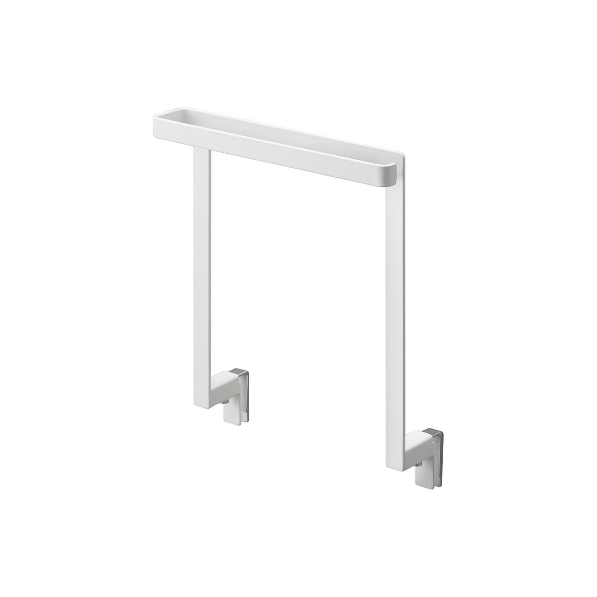 Yamazaki Tower Sink Cabinet Door Towel Hanger, Hanger That Clamps to a Sink Cabinet Door or Drawer 1.4 to 2.5 cm Thick and Holds the Towel High so It Is Not Caught When the Door Opens, Holds 750 g, 20 x 9 to 10 x 25.5 cm and 325 g, White or Black