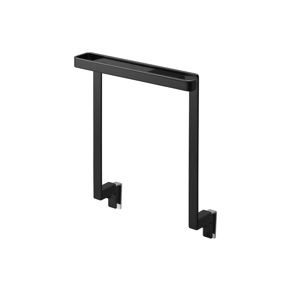 Yamazaki Tower Sink Cabinet Door Towel Hanger, Hanger That Clamps to a Sink Cabinet Door or Drawer 1.4 to 2.5 cm Thick and Holds the Towel High so It Is Not Caught When the Door Opens, Holds 750 g, 20 x 9 to 10 x 25.5 cm and 325 g, White or Black