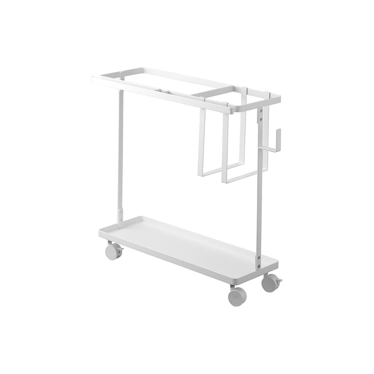 Yamazaki Tower Fitness Goods Storage Rack on Casters, Rack on Casters That Stores Fitness Goods Including a Long Stretch Pole and a Yoga Mat Together and Rolls Into a Closet Gap, Holds 7.5 kg, 50.3 x 18.5 x 45.5 cm and 2300 g, White or Black