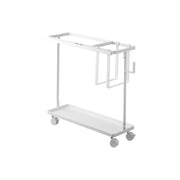 Yamazaki Tower Fitness Goods Storage Rack on Casters, Rack on Casters That Stores Fitness Goods Including a Long Stretch Pole and a Yoga Mat Together and Rolls Into a Closet Gap, Holds 7.5 kg, 50.3 x 18.5 x 45.5 cm and 2300 g, White or Black