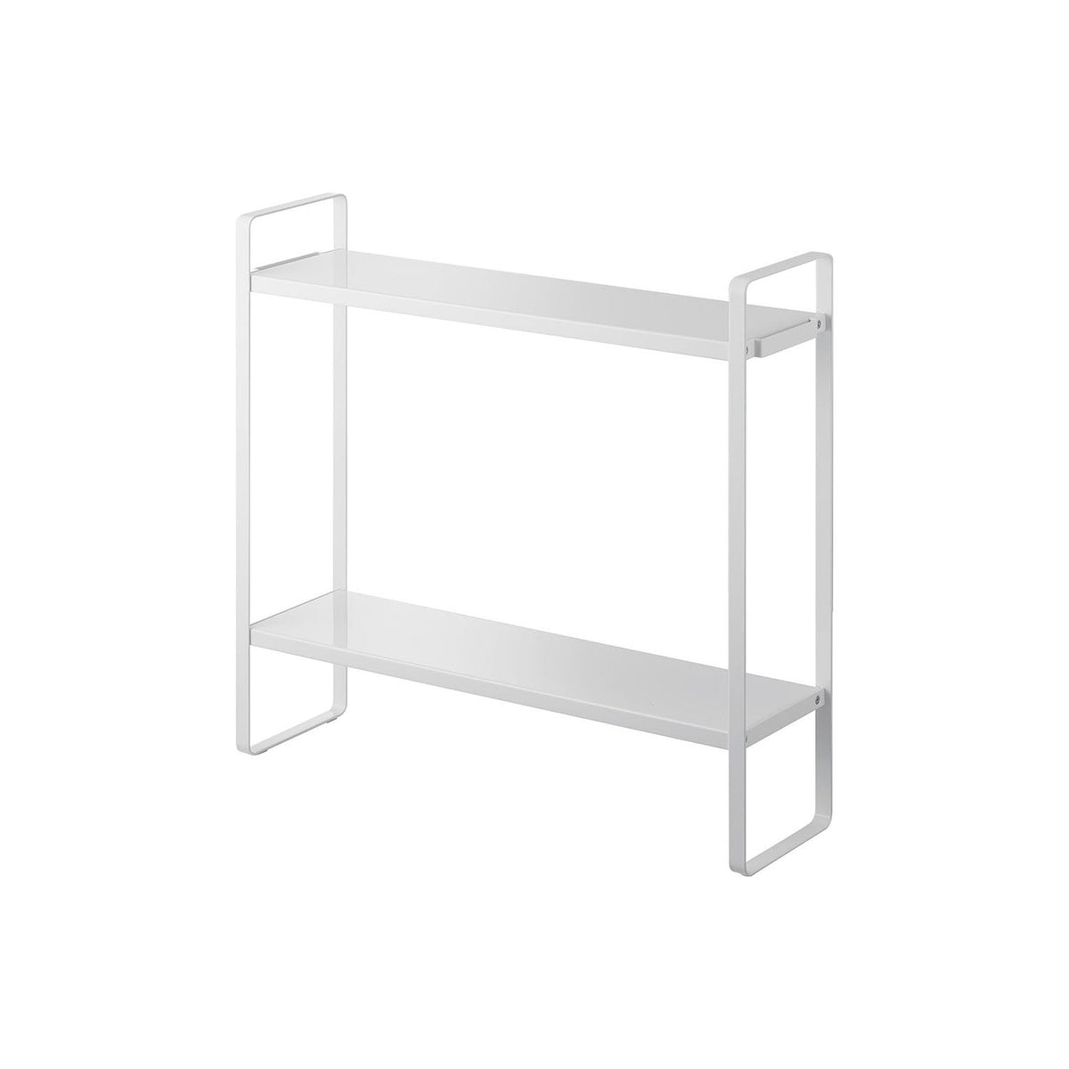 Yamazaki Tower Stove-Side 2-Tier Rack, Slim 14 cm Two-Tier Rack for Beside the Stove That Holds Seasonings and Utensils and Leaves a 10 cm Gap to Wipe Under, Holds 5 kg, 50 x 14 x 48.5 cm and 2100 g, White or Black