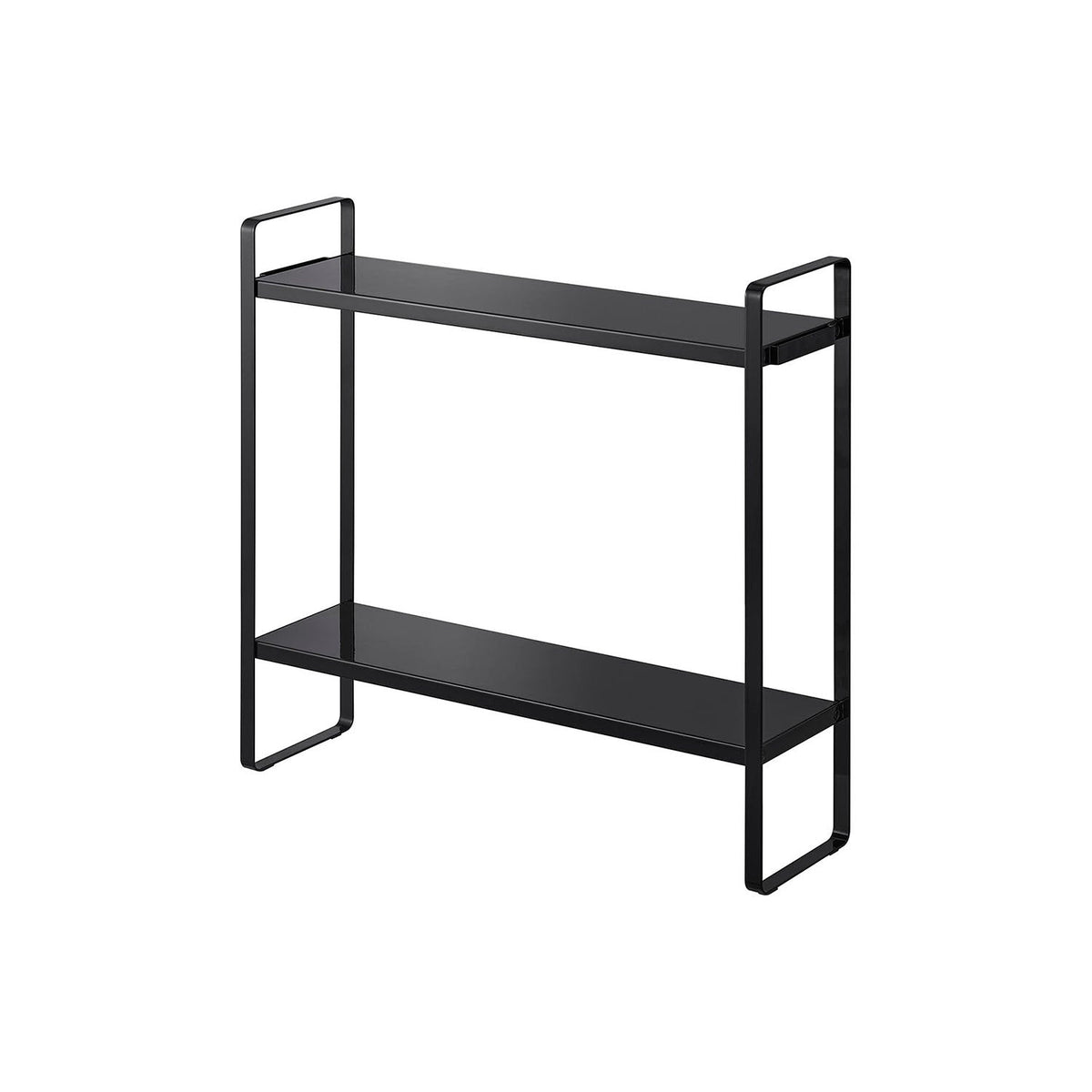 Yamazaki Tower Stove-Side 2-Tier Rack, Slim 14 cm Two-Tier Rack for Beside the Stove That Holds Seasonings and Utensils and Leaves a 10 cm Gap to Wipe Under, Holds 5 kg, 50 x 14 x 48.5 cm and 2100 g, White or Black