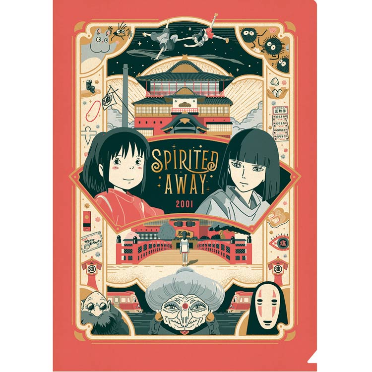 Studio Ghibli Spirited Away Retro Frame A4 Clear File