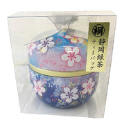 Suzuko Shizuoka Sencha Tea Bags, Blue Sakura Vidro Tin, 6 Bags