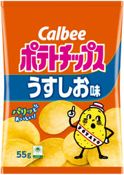 CALBEE Potato Chips Usushio Lightly Salted Flavor, 55 g x 16 Bags