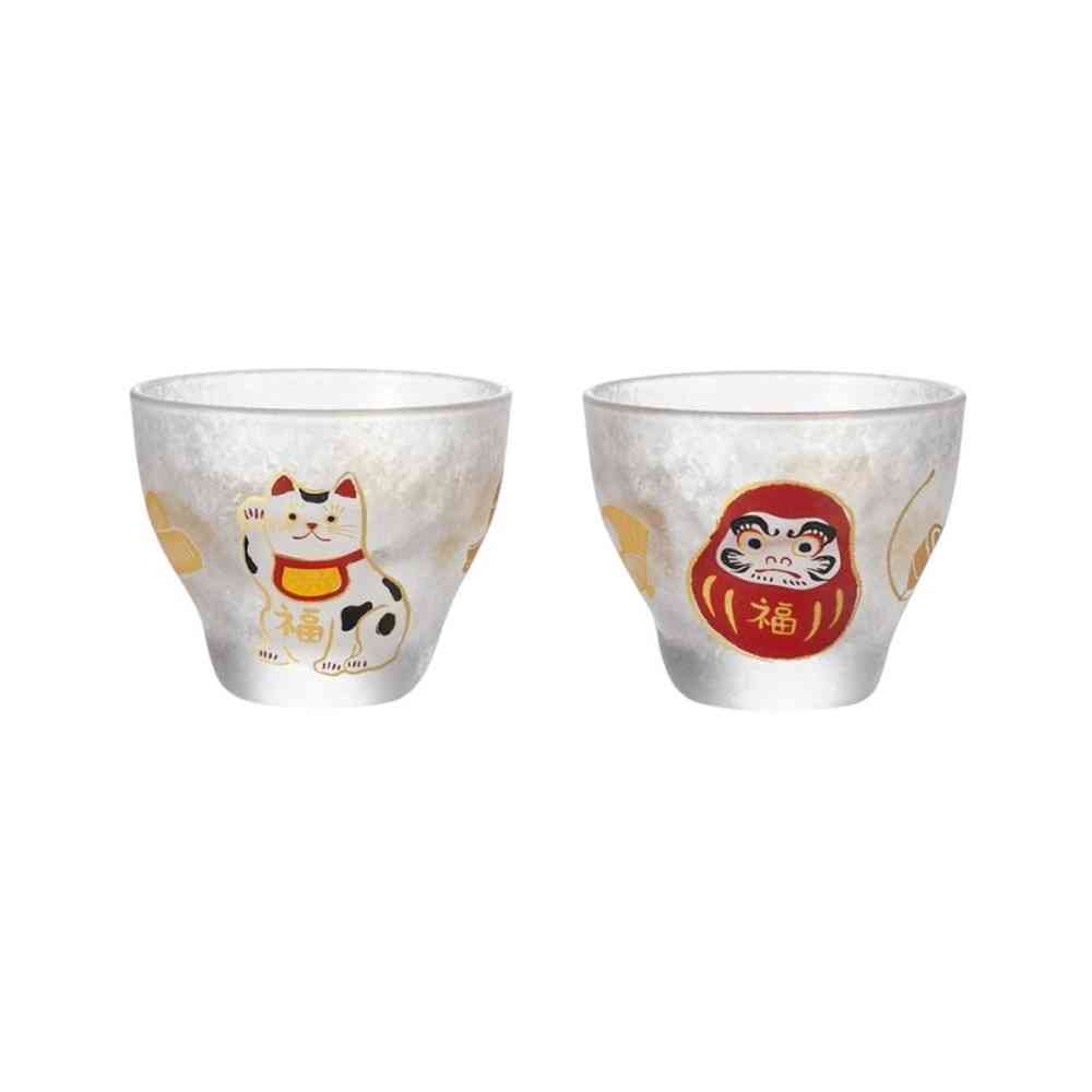 ADERIA Medetamono Lucky Charm Glass Sake Cup Pair 90 ml