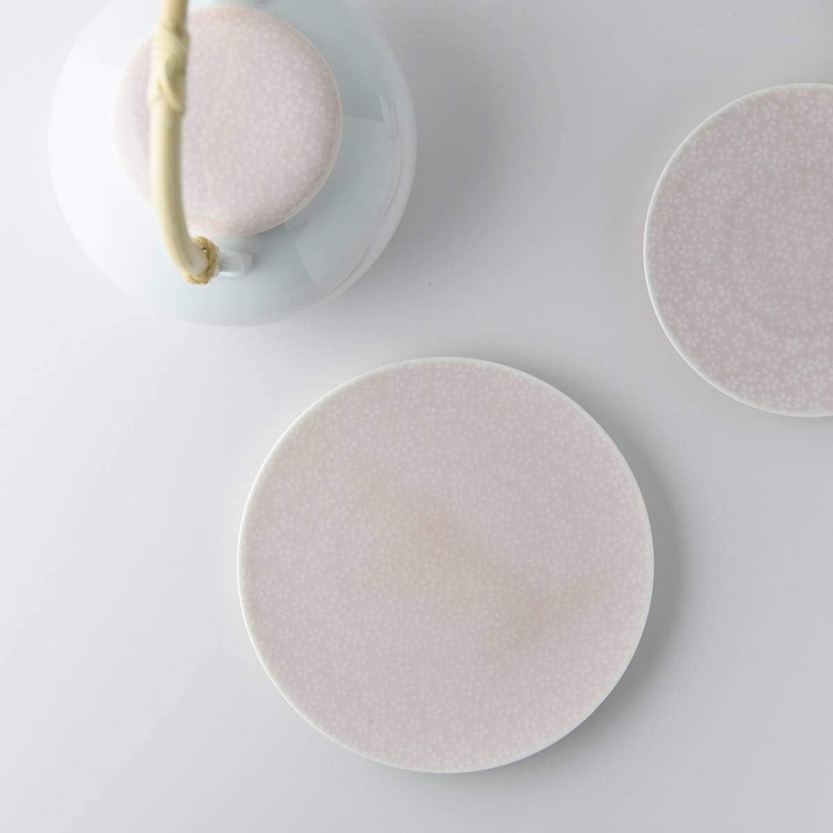 MIYAMA Casane Te Mino Ware Cherry Blossom Peach Glaze Sweets Plate