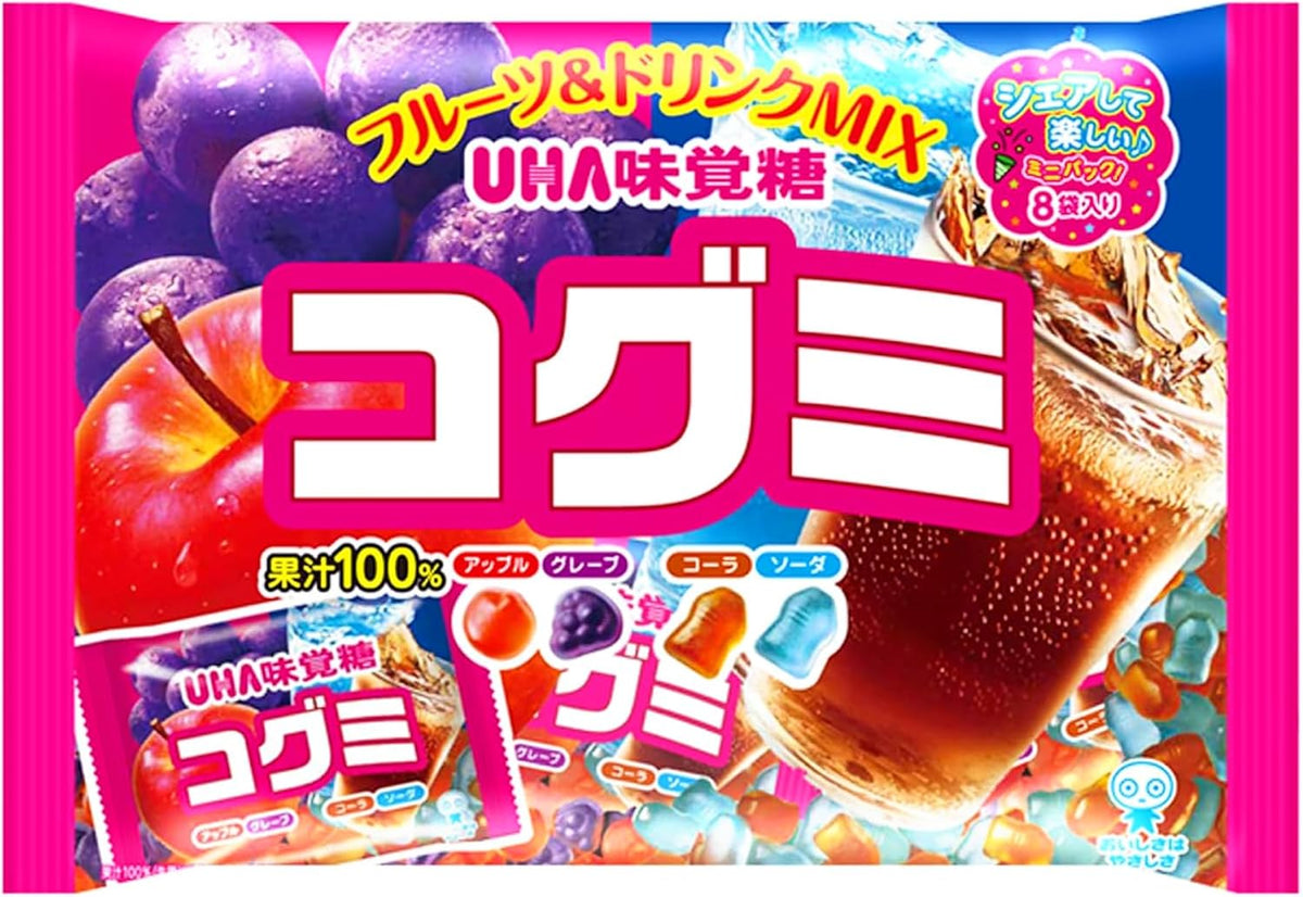 UHA Mikakuto Cogumi Fruit-and-Drink-Mix Gummies — 8 Mini-Packs