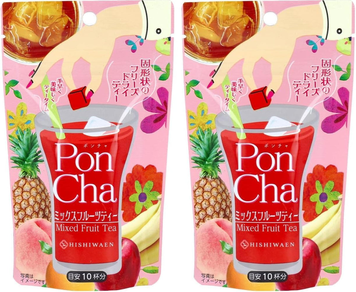 PonCha Freeze-Dried Mixed-Fruit Tea — Ten Single-Serve Cubes