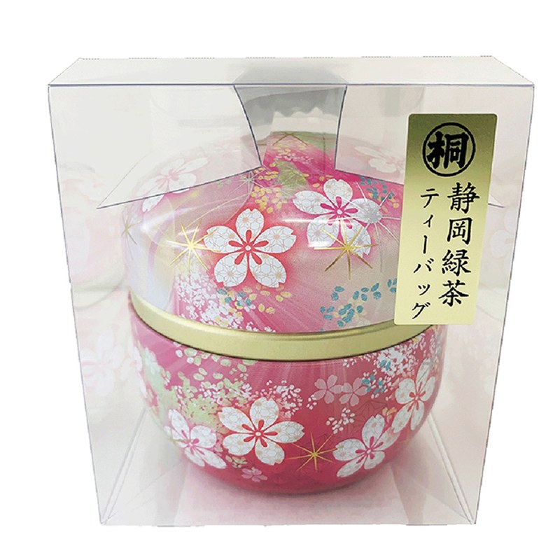 Suzuko Shizuoka Sencha Tea Bags, Pink Sakura Vidro Tin, 6 Bags