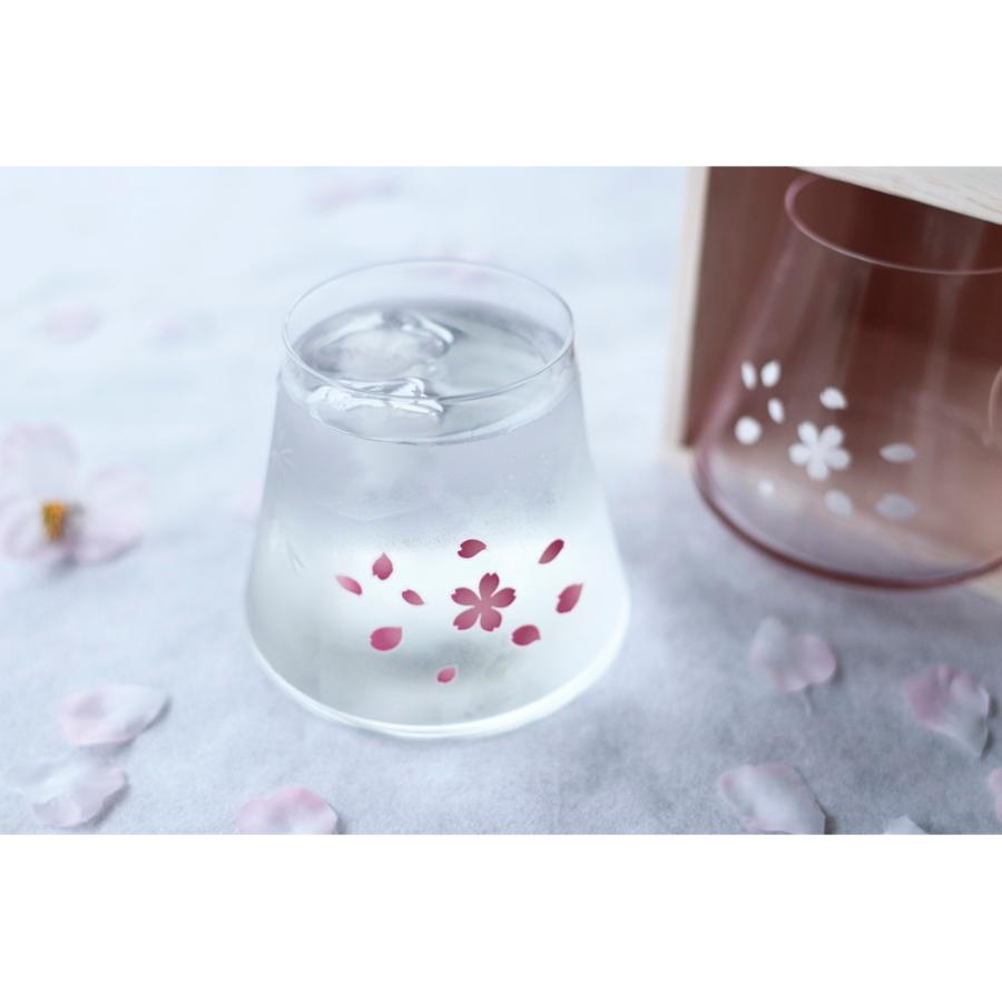 Marumo Takagi Color-Changing Sakura Mt. Fuji Hoei Beer Glass 280 ml In Wooden Box