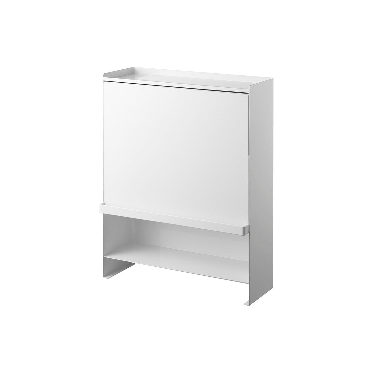 Yamazaki Tower Hidden Spice Rack with Front Door, Tall Rack With a Front Door That Hides Seasoning Bottles and Spices, Door Locks Open, Magnetic Spice Shelf Adds Another Level, Holds 3 kg Per Compartment, 38 x 16.3 x 49.2 cm and 6050 g, White or Black
