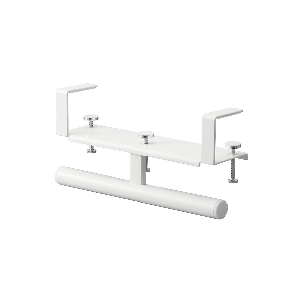 Yamazaki Tower Desk-Side School Bag and Backpack Hanger, Clamp-On Hanger for a Desk or Counter Side That Hangs a School Bag or Backpack While Items Are Taken Out, Holds 10 kg, Tops 1.2 to 5 cm Thick, 26.2 x 7.4 x 14 cm and 700 g, White or Black