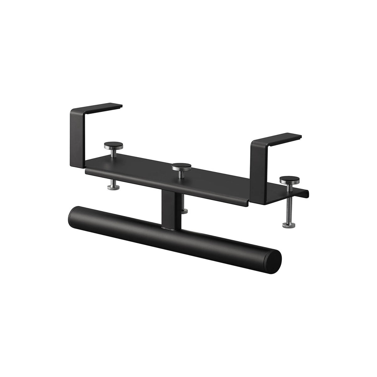 Yamazaki Tower Desk-Side School Bag and Backpack Hanger, Clamp-On Hanger for a Desk or Counter Side That Hangs a School Bag or Backpack While Items Are Taken Out, Holds 10 kg, Tops 1.2 to 5 cm Thick, 26.2 x 7.4 x 14 cm and 700 g, White or Black