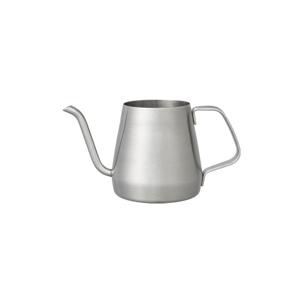 KINTO Pour-Over Kettle, Pour-Over Kettle 430 mL in Stainless for Pour-Over Coffee, Gooseneck Spout, Direct Flame Not Induction, Dishwasher Safe, Made in China, 17.8 x 9 x 9 cm and 190 g, Stainless