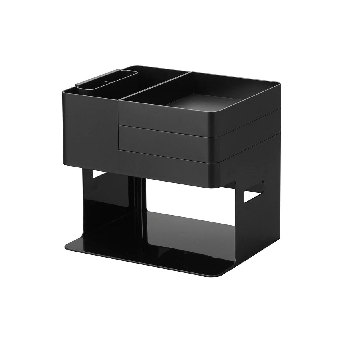 Yamazaki Tower Nail Light and Gel Nail Supplies Case, Case That Stores a Nail Light and Gel Nail Supplies Together With Separate Trays and a Pocket, Fits Lights Up to 25 cm Wide, 26 x 21 x 23.6 cm and 1150 g, White or Black