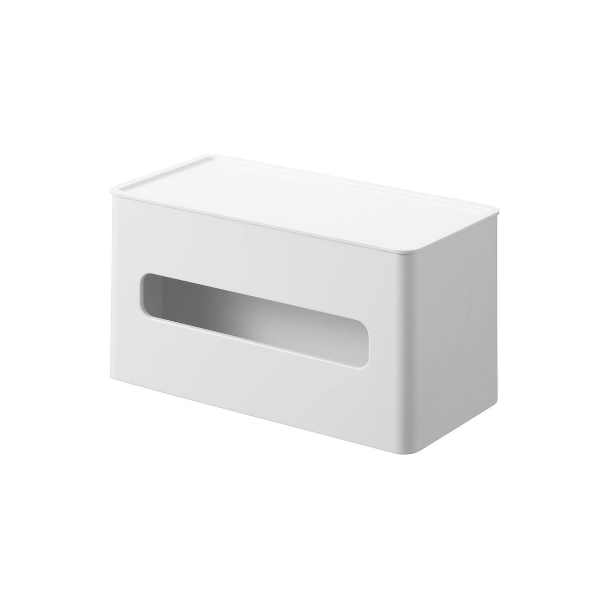Yamazaki Tower Double-Sided Compact Tissue and Wet Sheet Case, Compact Case With a Soft-Pack Tissue Side and a Wet Sheet Side With a Silicone Lid That Stops Drying, Top Tray for Small Items, Saves Space, 21.7 x 11 x 11.8 cm and 415 g, White or Black