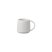 KINTO RIPPLE Porcelain Mug 105 mm, RIPPLE Porcelain Mug 105 mm in White, Beige, Pink or Grey Holding 250 mL, Microwave and dishwasher safe, Made in Japan, 10.5 x 8 x 8 cm and 230 g, White or Beige or Pink or Grey