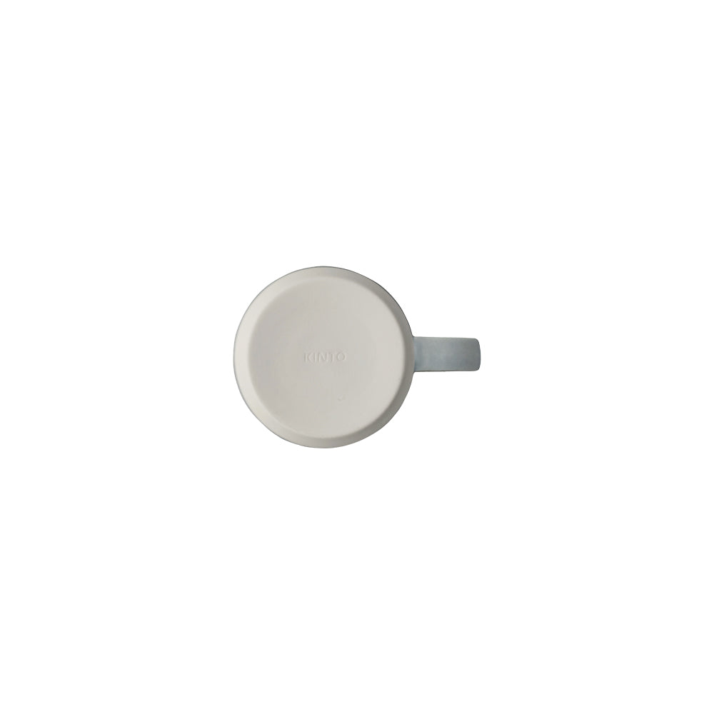 KINTO RIPPLE Porcelain Mug 105 mm, RIPPLE Porcelain Mug 105 mm in White, Beige, Pink or Grey Holding 250 mL, Microwave and dishwasher safe, Made in Japan, 10.5 x 8 x 8 cm and 230 g, White or Beige or Pink or Grey
