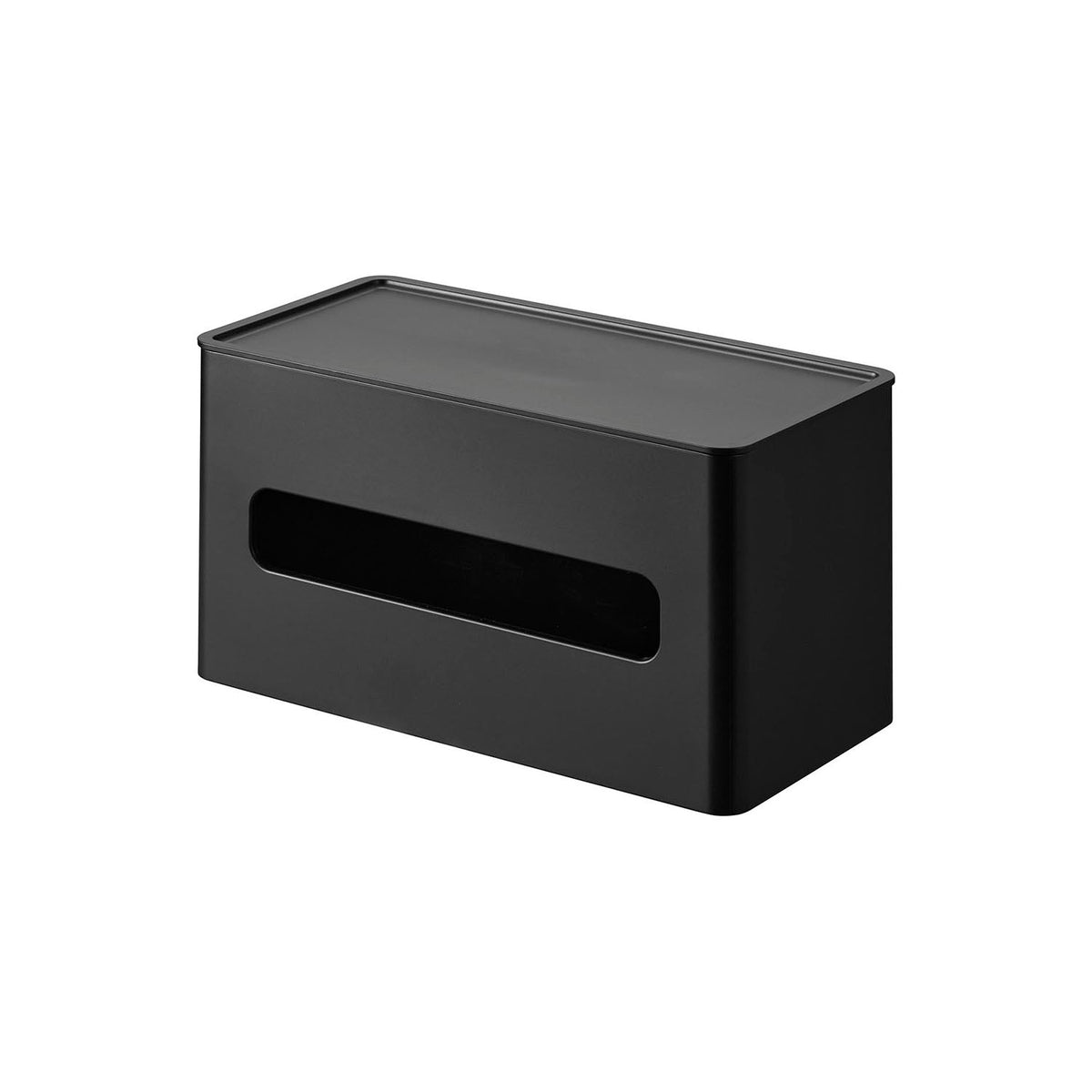 Yamazaki Tower Double-Sided Compact Tissue and Wet Sheet Case, Compact Case With a Soft-Pack Tissue Side and a Wet Sheet Side With a Silicone Lid That Stops Drying, Top Tray for Small Items, Saves Space, 21.7 x 11 x 11.8 cm and 415 g, White or Black