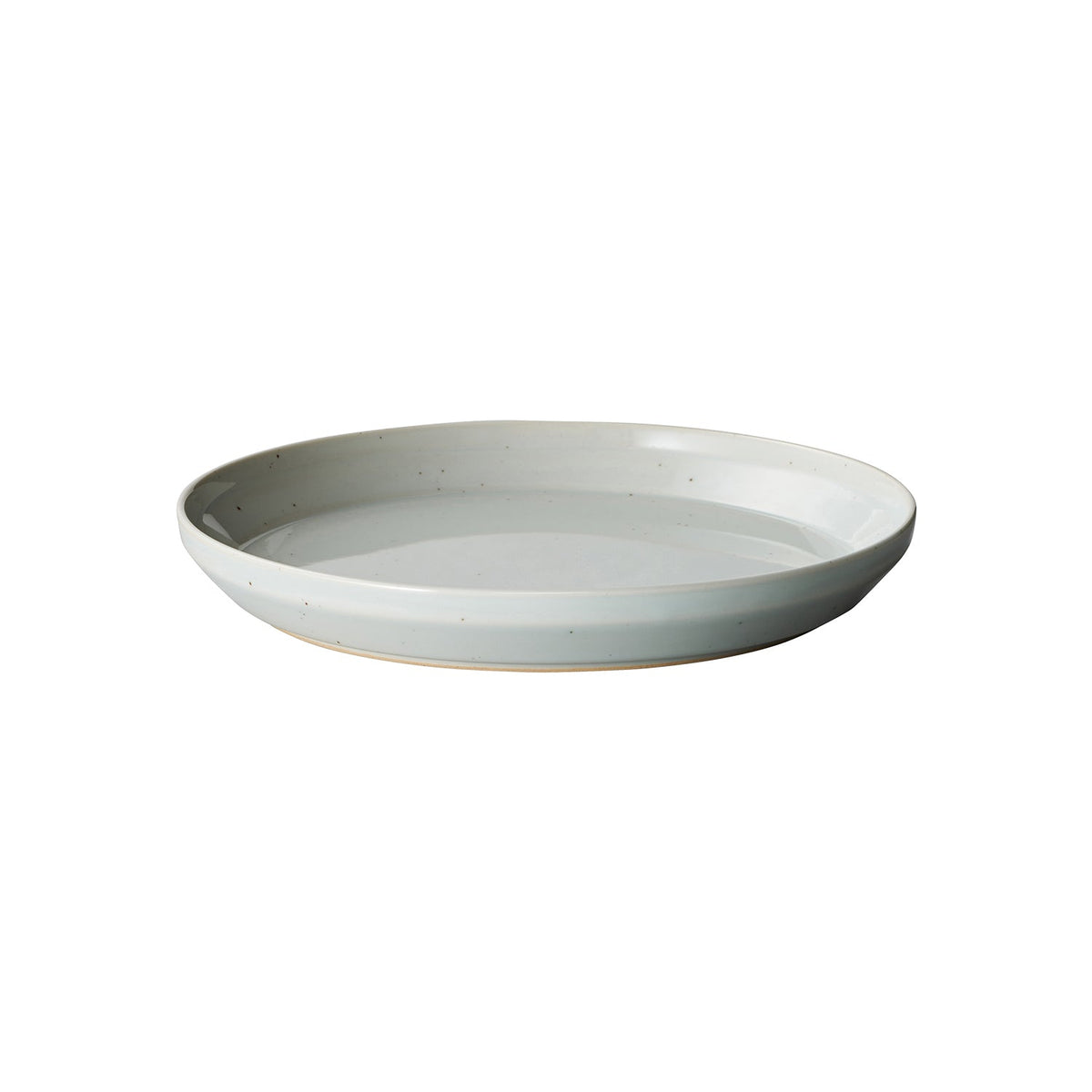 KINTO RIM Porcelain Plate 205 mm, RIM Porcelain Plate 205 mm in Earth Grey or Matte Black, Microwave and dishwasher safe, Made in Japan, 20.5 x 20.5 x 2.5 cm and 480 g, Earth Grey or Matte Black