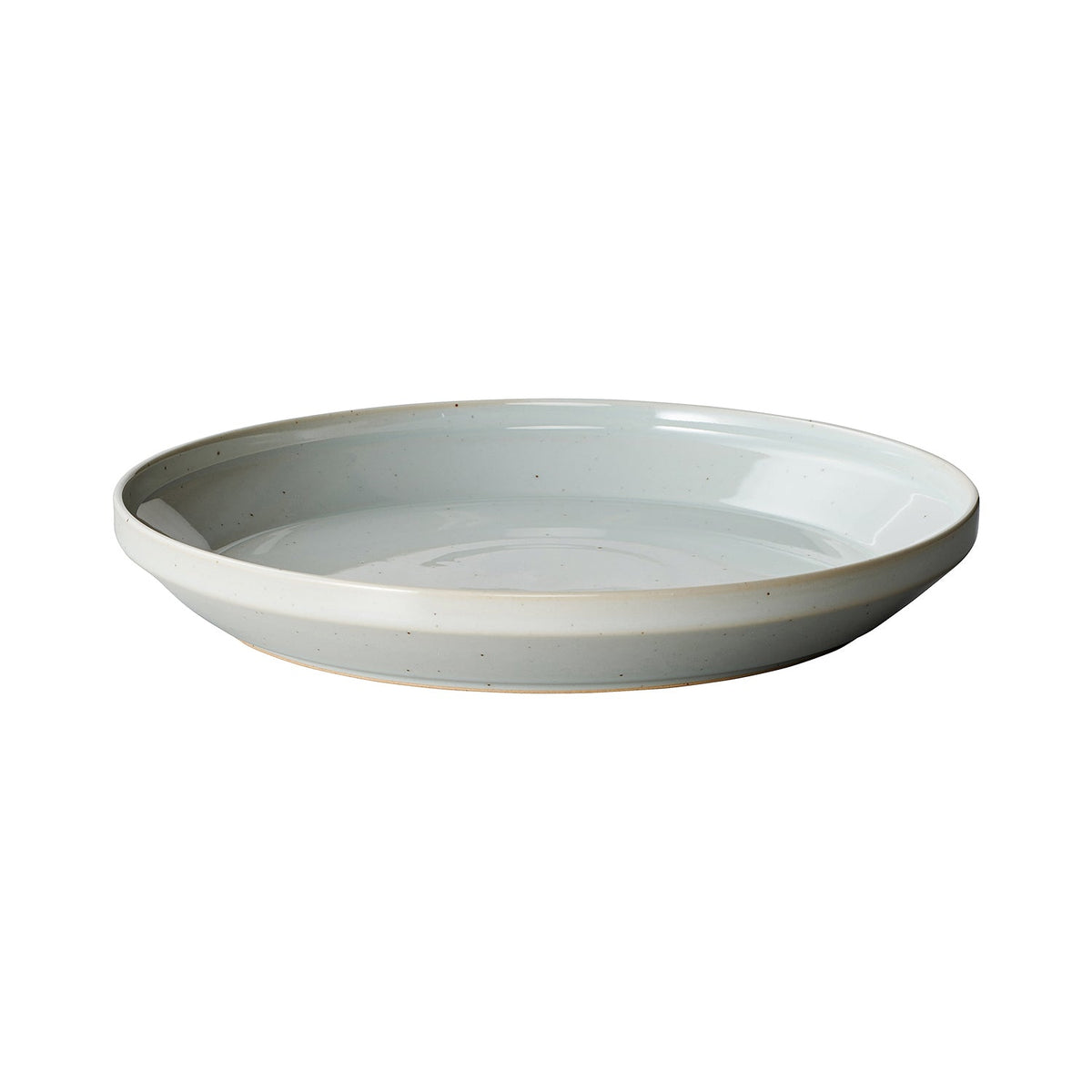 KINTO RIM Porcelain Plate 240 mm, RIM Porcelain Plate 240 mm in Earth Grey or Matte Black, Microwave and dishwasher safe, Made in Japan, 24 x 24 x 3.5 cm and 700 g, Earth Grey or Matte Black