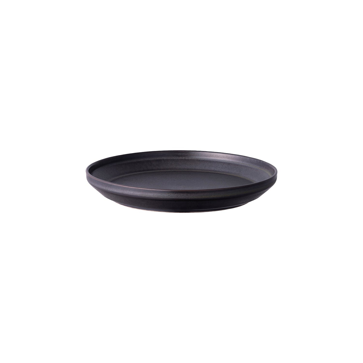 KINTO RIM Porcelain Plate 160 mm, RIM Porcelain Plate 160 mm in Earth Grey or Matte Black, Microwave and dishwasher safe, Made in Japan, 16 x 16 x 2.5 cm and 250 g, Earth Grey or Matte Black