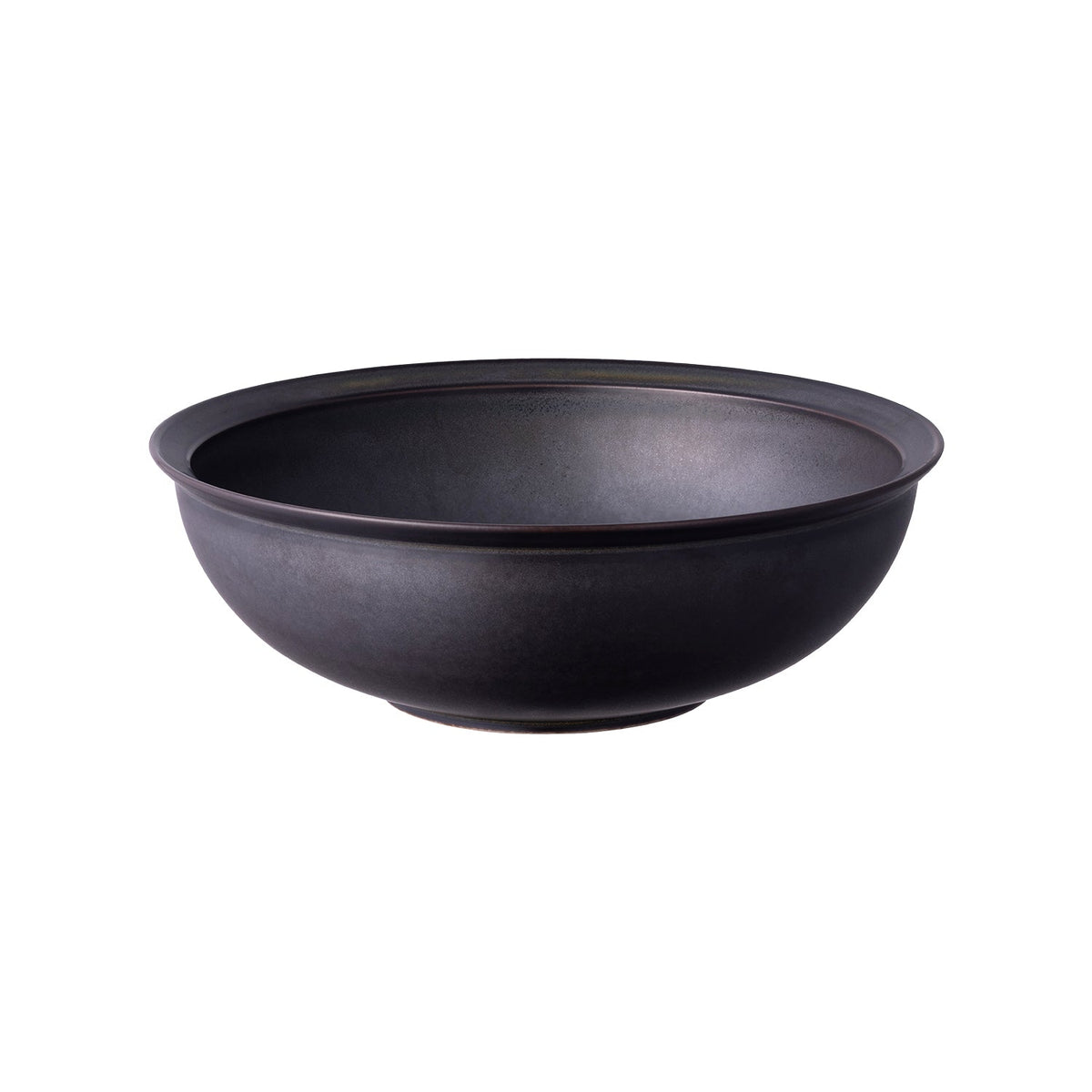 KINTO RIM Porcelain Bowl 220 mm, RIM Porcelain Bowl 220 mm in Earth Grey or Matte Black Holding 1600 mL, Microwave and dishwasher safe, Made in Japan, 22 x 22 x 7.5 cm and 680 g, Earth Grey or Matte Black