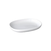 KINTO NEST Porcelain Oval Plate 195 mm, NEST Porcelain Oval Plate 195 mm in White or Blue-Green, Microwave and dishwasher safe, Made in Japan, 19.5 x 14.5 x 3 cm and 380 g, White or Blue-Green