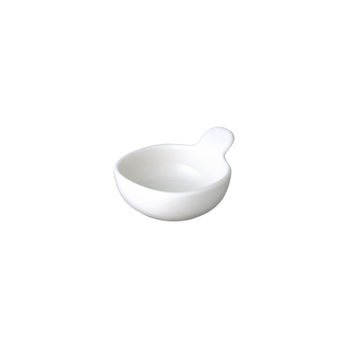 KINTO NEST Porcelain Handled Bowl 105 mm, NEST Porcelain Handled Bowl 105 mm in White or Blue-Green Holding 110 mL, Microwave and dishwasher safe, Made in Japan, 10.5 x 8.5 x 5 cm and 140 g, White or Blue-Green