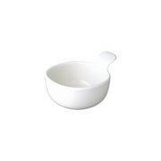 KINTO NEST Porcelain Handled Bowl 135 mm, NEST Porcelain Handled Bowl 135 mm in White or Blue-Green Holding 300 mL, Microwave and dishwasher safe, Made in Japan, 13.5 x 10.5 x 7 cm and 250 g, White or Blue-Green