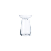 KINTO AQUA CULTURE Glass Vase 80 mm, AQUA CULTURE Glass Vase 80 mm in Clear, Blue or Grey, Soda Glass Vase Holding 200 mL, Wash With Care, Made in China, 8 x 8 x 13 cm and 180 g, Clear or Blue or Grey
