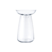 KINTO AQUA CULTURE Glass Vase 120 mm, AQUA CULTURE Glass Vase 120 mm in Clear, Blue or Grey, Soda Glass Vase Holding 830 mL, Wash With Care, Made in China, 12 x 12 x 19 cm and 380 g, Clear or Blue or Grey