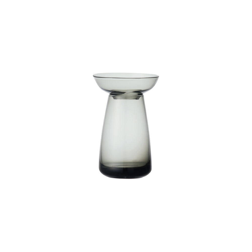 KINTO AQUA CULTURE Glass Vase 80 mm, AQUA CULTURE Glass Vase 80 mm in Clear, Blue or Grey, Soda Glass Vase Holding 200 mL, Wash With Care, Made in China, 8 x 8 x 13 cm and 180 g, Clear or Blue or Grey