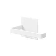 Yamazaki Nooks Magnetic Toilet Paper Holder, Small Holder That Sticks by Magnet to a Steel Wall or Cart and Holds a Standard Toilet Roll Up to 13 cm Across, Use It Upright or Sideways, Holds 350 g, 14 x 7.2 x 7.5 cm and 160 g, White or Black