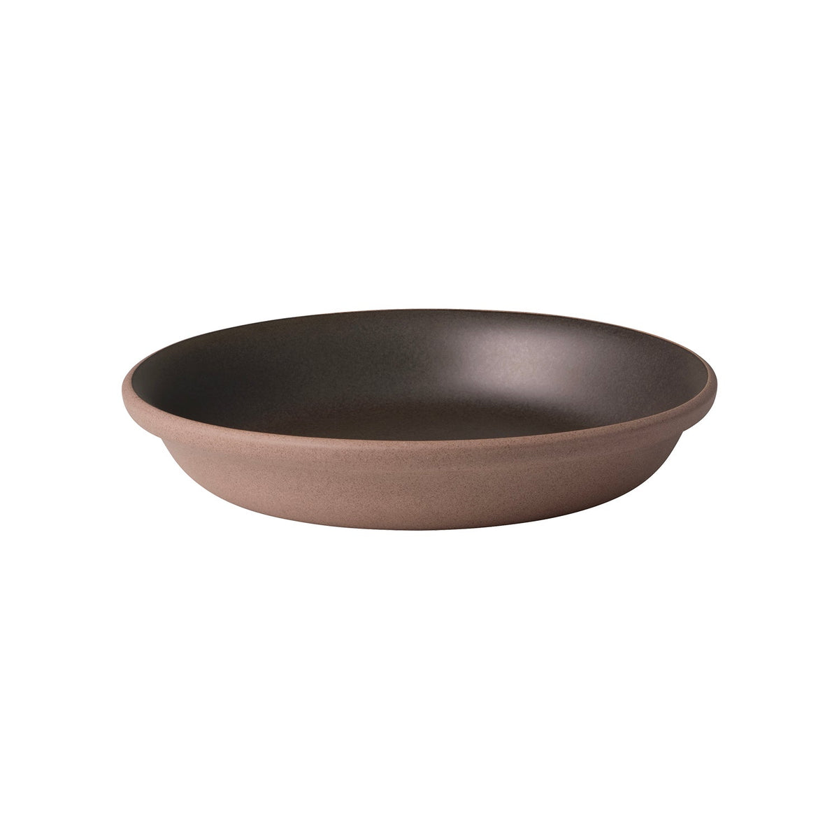 KINTO MUI Porcelain Deep Plate 215 mm, MUI Porcelain Deep Plate 215 mm in Sand Beige or Brown, Microwave and dishwasher safe, Made in Japan, 21.5 x 21.5 x 4 cm and 625 g, Sand Beige or Brown
