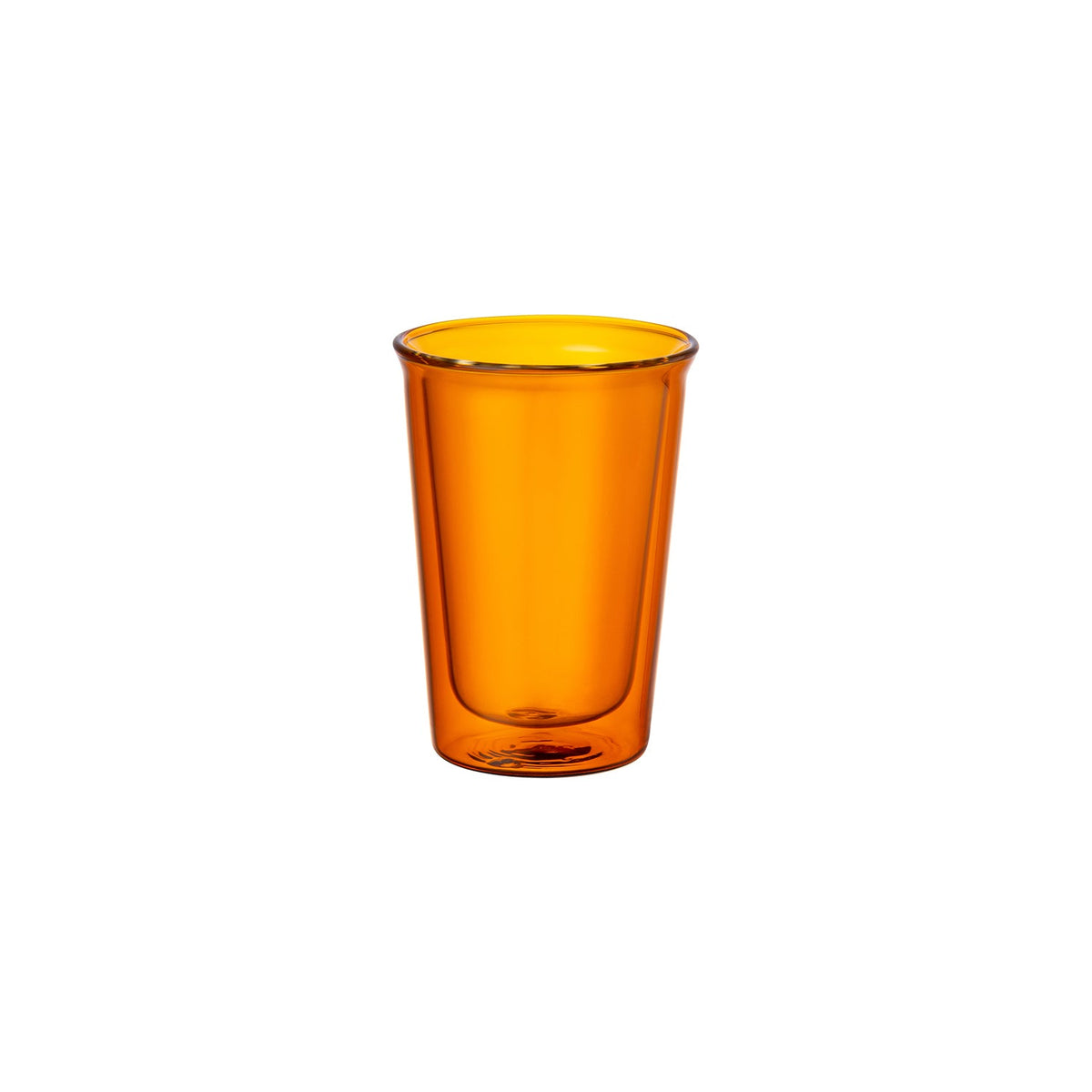 KINTO CAST AMBER Double-Wall Glass 290 mL, Amber Double-Wall Heat-Resistant Glass 290 mL for tea or coffee, Rated for Hot Water, Microwave and Dishwasher Safe, Made in China, 8.5 x 8.5 x 12 cm and 170 g, Amber