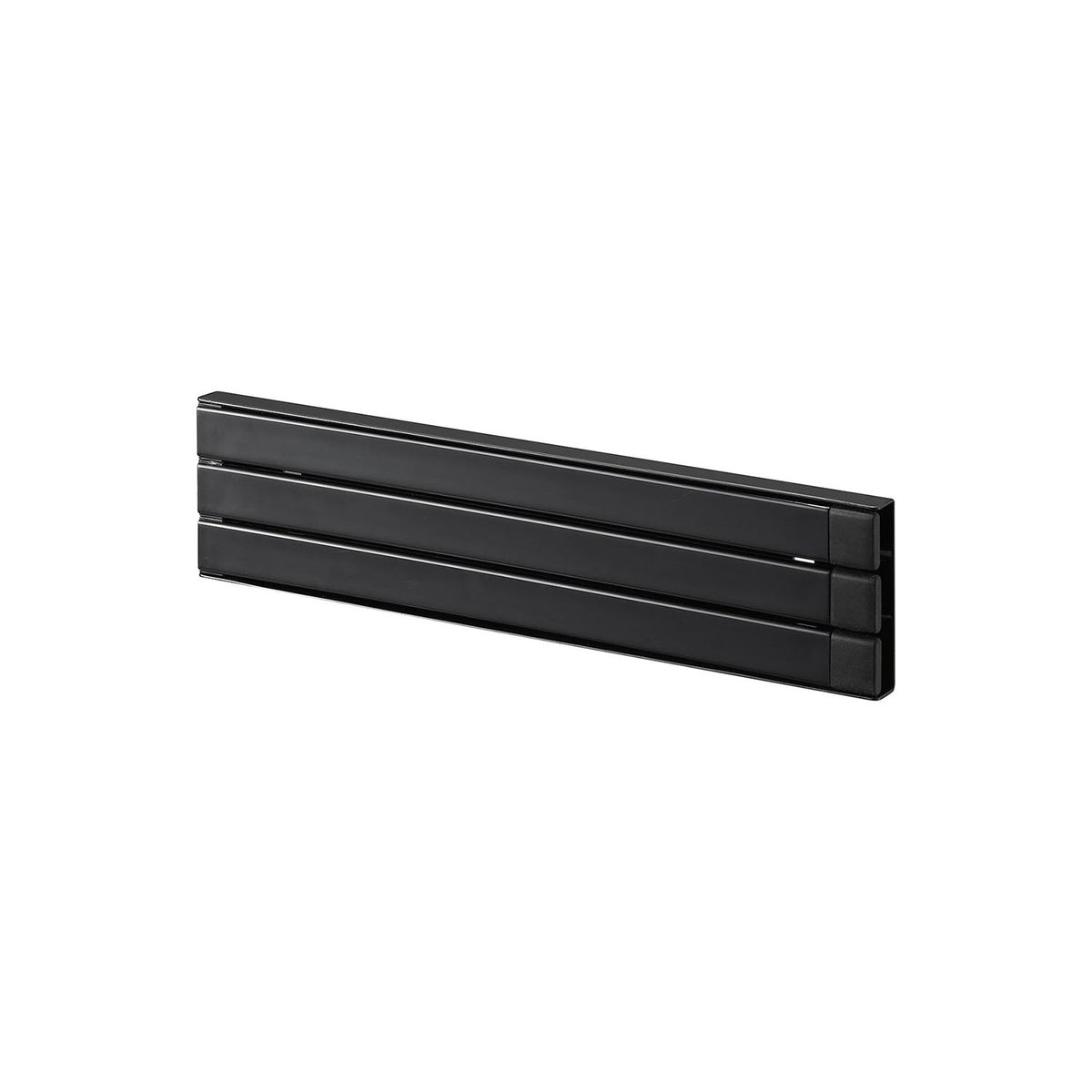 Yamazaki Tower Film-Hook Dishcloth Hanger, Three-Hanger Rack That Sticks to a Kitchen Panel, Tile or Glass Refrigerator Door by Film Hook, Holds 250 g per hanger, 24.5 x 25 x 6 cm open; 24.5 x 1.5 x 6 cm stored and 235 g, White or Black