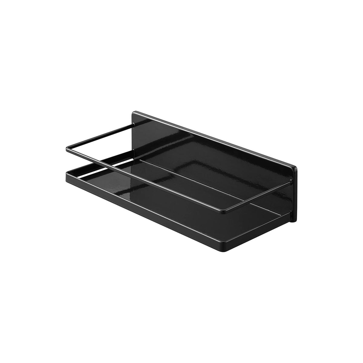 Yamazaki Tower Film-Hook Spice Rack Wide, Wide Deep Spice Rack on Two Film Hooks That Sticks to a Kitchen Panel or Refrigerator Door and Takes Three Seasoning Stockers, Holds 2 kg, 28 x 12.5 x 7 cm and 570 g, White or Black