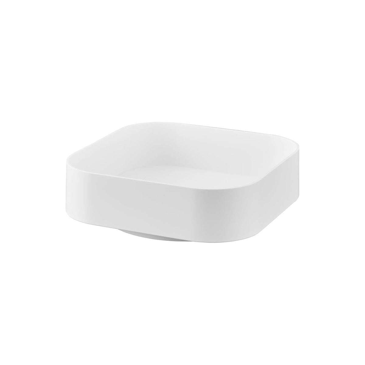 Yamazaki Tower Rotating Storage Rack Square, Square Turntable That Spins 360 Degrees So You Can Reach Items at the Back, Turns Smoothly With Heavy Jars, Raised Rim Keeps Things In, Holds 4 kg, 20 x 20 x 6.3 cm and 300 g, White or Black