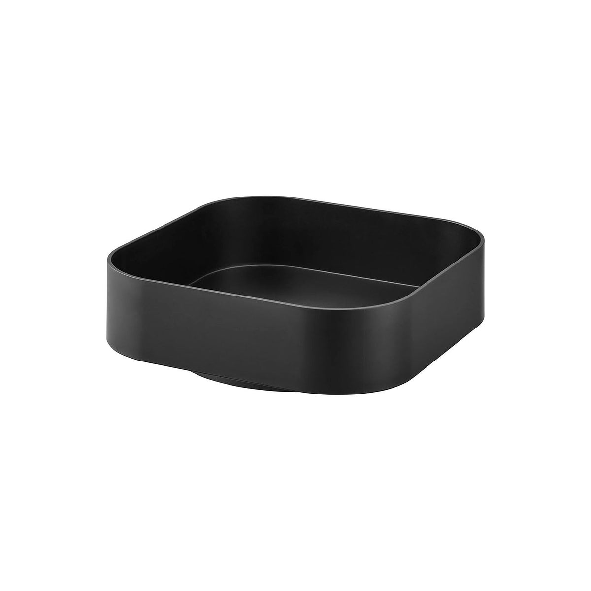 Yamazaki Tower Rotating Storage Rack Square, Square Turntable That Spins 360 Degrees So You Can Reach Items at the Back, Turns Smoothly With Heavy Jars, Raised Rim Keeps Things In, Holds 4 kg, 20 x 20 x 6.3 cm and 300 g, White or Black