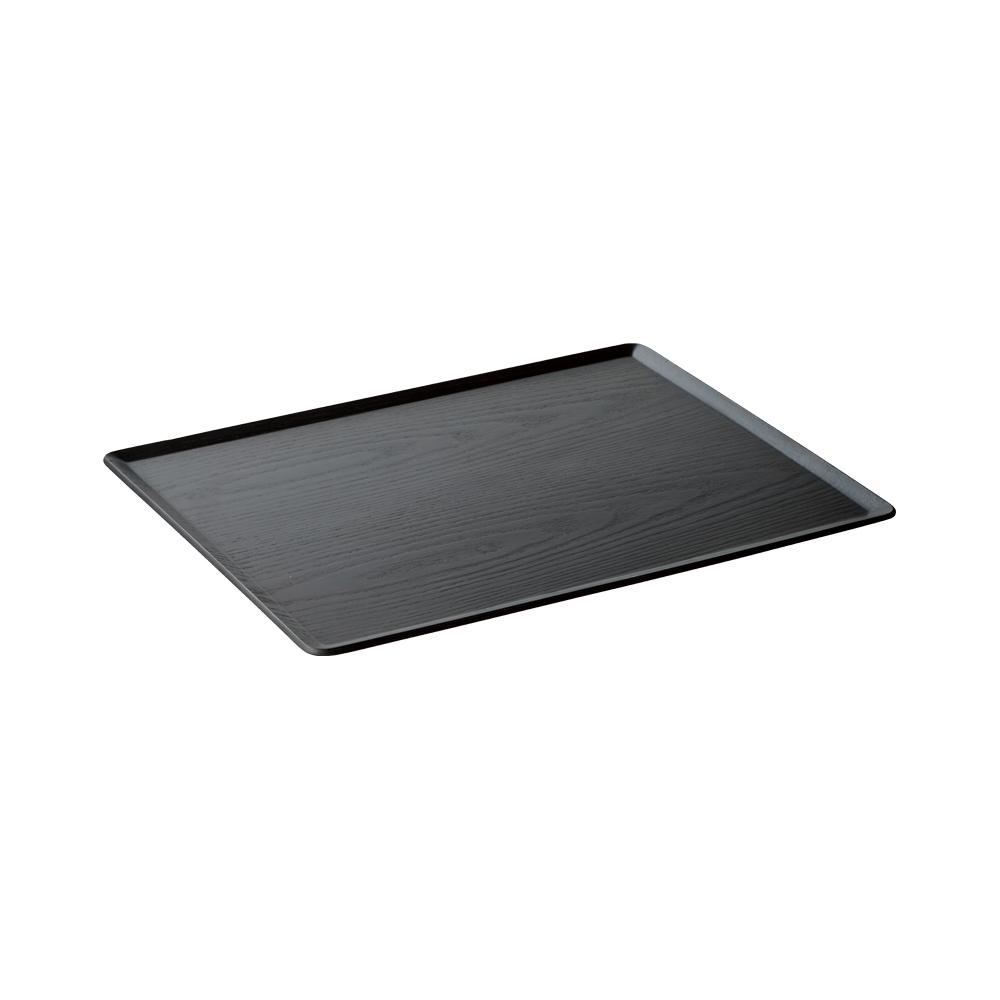 KINTO Synthetic Lacquerware Placemat, Synthetic Lacquerware Placemat In Willow Black, Hand wash only, not dishwasher safe, Made in China, 36 x 28 x 1 cm and 410 g, Willow Black