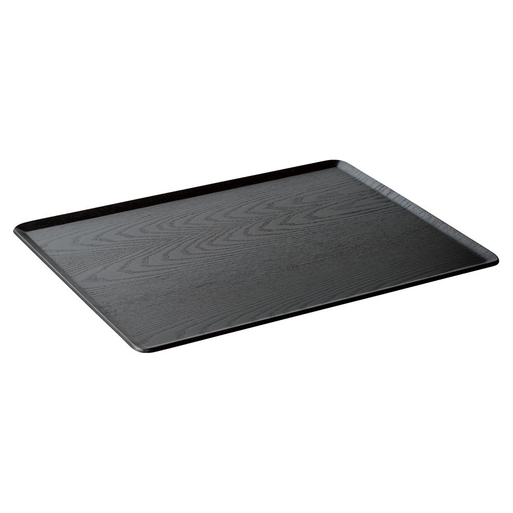 KINTO Synthetic Lacquerware Placemat, Synthetic Lacquerware Placemat In Willow Black, Hand wash only, not dishwasher safe, Made in China, 43 x 33 x 1 cm and 450 g, Willow Black