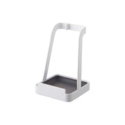 Yamazaki Tower Ladle and Pot Lid Stand, Small Stand to Rest a Pot Lid, Ladle or Chopsticks While Cooking, Tray Catches Drips, Also Props a Recipe Book or Tablet, Heat Safe to 160 C, 10 x 10 x 15 cm and 390 g, White or Black