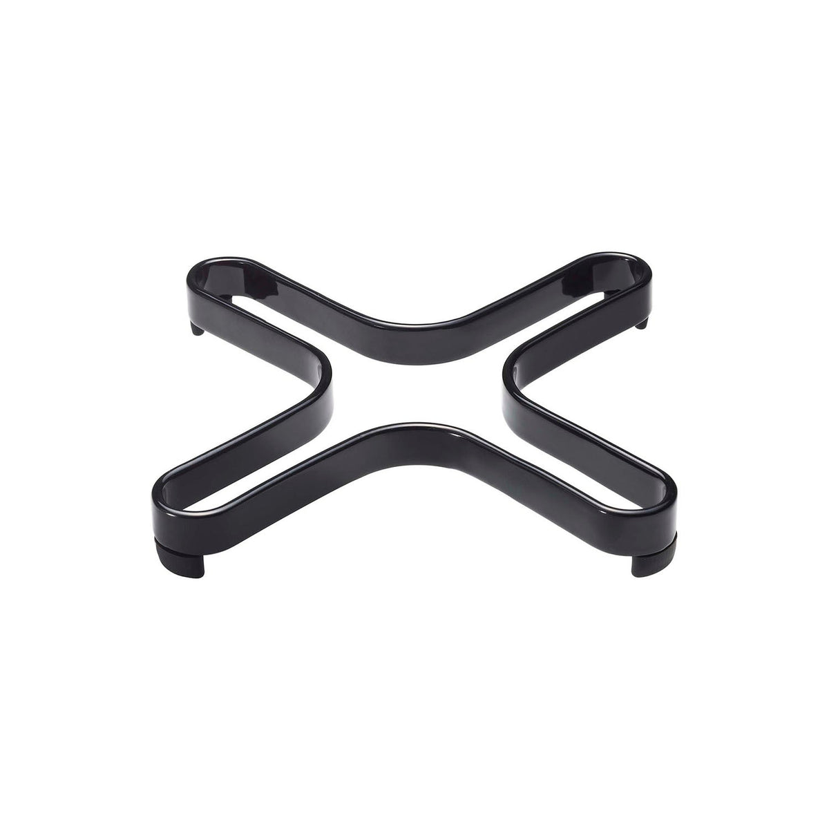 Yamazaki Tower Pot Rest, Simple Sturdy Steel Pot Rest That Holds 5 kg, Stands Upright to Save Space and Is Quick to Grab, Smart Enough for the Dining Table, Heat Safe to 240 C, 13.5 x 13.5 x 2 cm and 185 g, White or Black