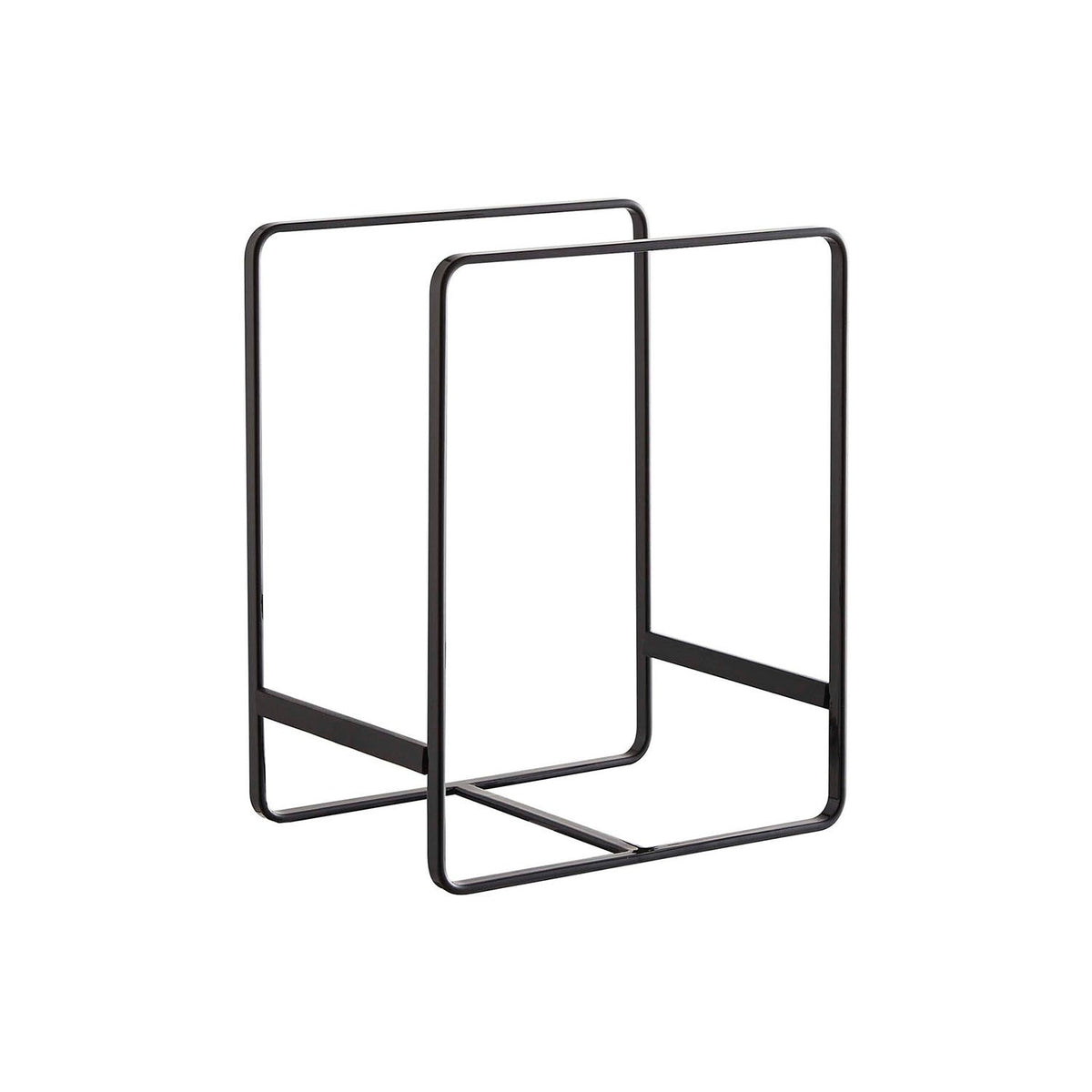 Yamazaki Tower Dish Rack L, Small Rack That Stands Plates 20 to 24 cm on Edge So They Slide In and Out Easily, Silicone Stoppers Stop Sliding, Use Several to Sort by Size, 11.5 x 16 x 20 cm and 275 g, White or Black