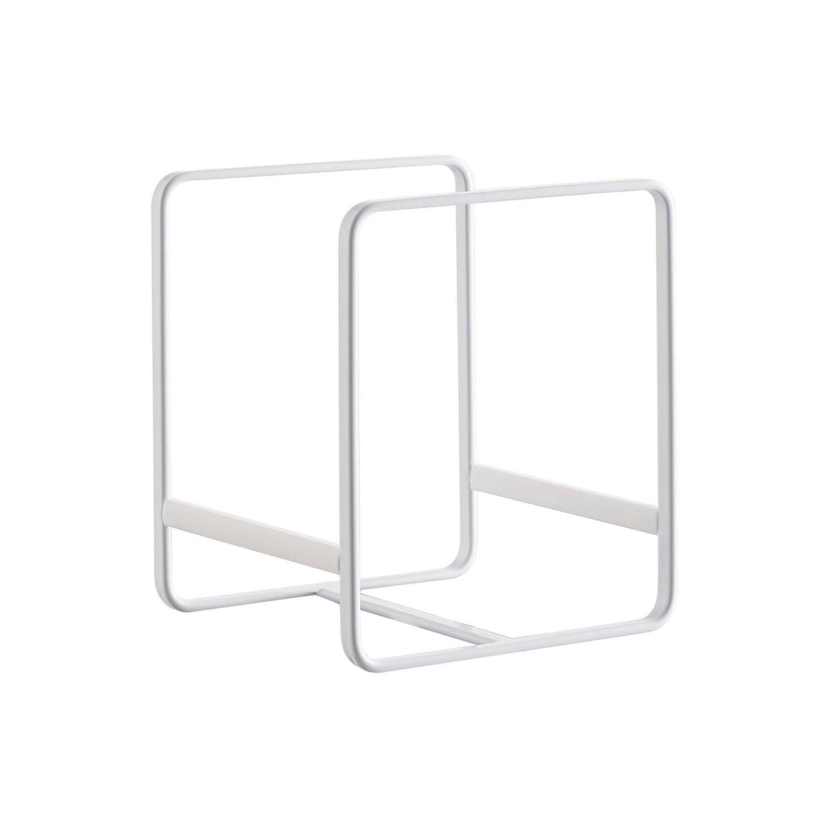 Yamazaki Tower Dish Rack S, Small Rack That Stands Plates 15 to 20 cm on Edge So They Slide In and Out Easily, Silicone Stoppers Stop Sliding, Use Several to Sort by Size, 11.5 x 12 x 14 cm and 200 g, White or Black