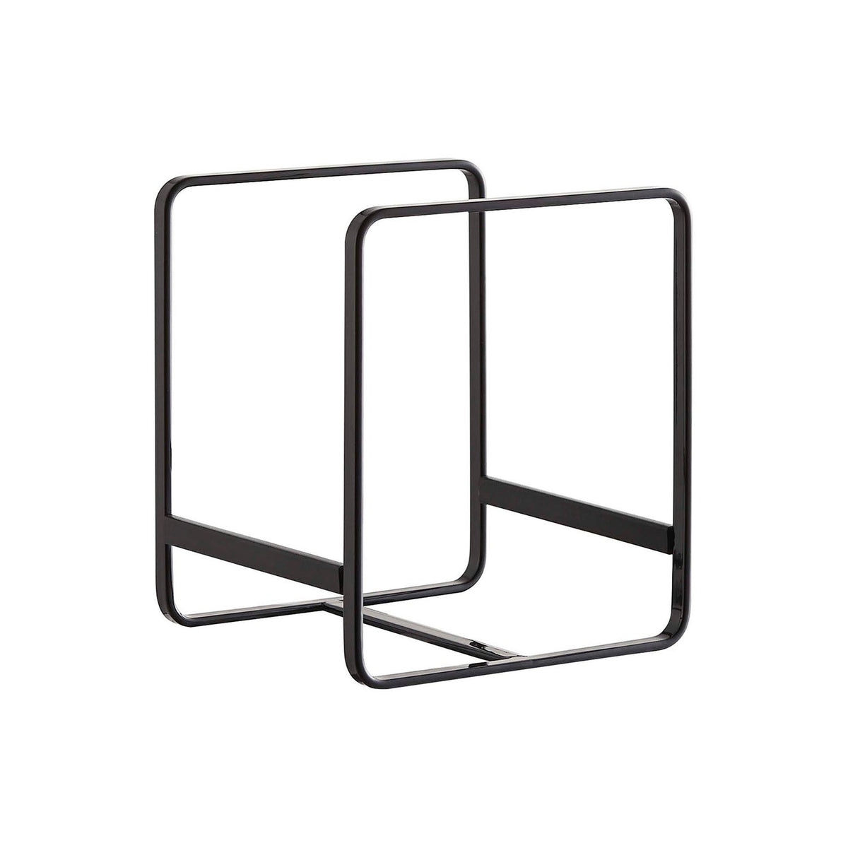 Yamazaki Tower Dish Rack S, Small Rack That Stands Plates 15 to 20 cm on Edge So They Slide In and Out Easily, Silicone Stoppers Stop Sliding, Use Several to Sort by Size, 11.5 x 12 x 14 cm and 200 g, White or Black